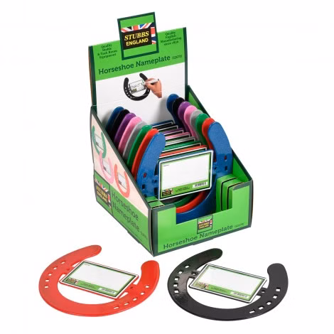 Navneplate hestesko  ass farger 10 stk Stubbs