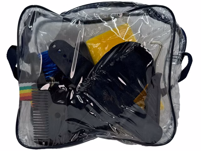 Bag med børster og svamp Blå